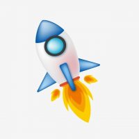 cartoon-blue-little-rocket